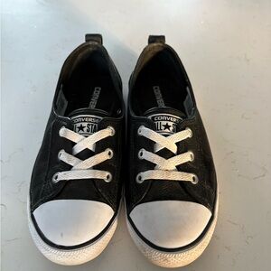 Converse Black Canvas Slip-On Sneakers